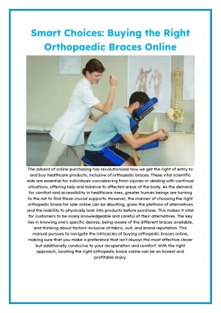 Smart Choices: Buying the Right Orthopaedic Braces Online