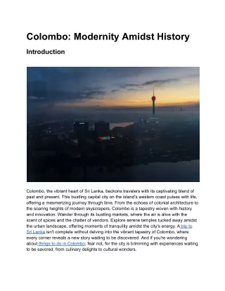 Colombo_ Modernity Amidst History