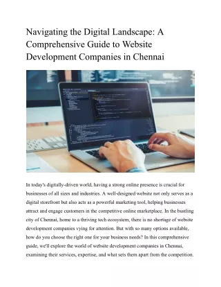 Navigating the Digital Landscape_ A Comprehensive Guide to Website Development Companies in Chennai