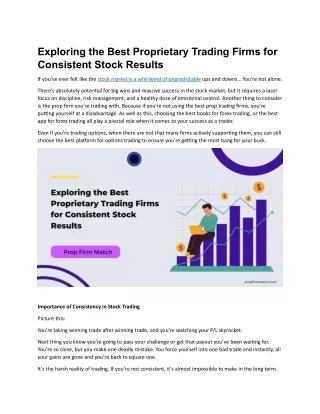 Exploring the Best Proprietary Trading Firms for Consistent Stock Results