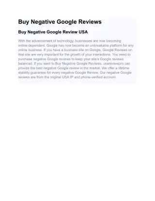 Improve Online Reputation: Buy Negative Google Reviews Removal
