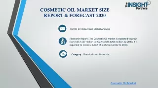 Cosmetic Oil Market Market Segment and Industry Growth Forecast by 2030