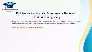 Rn License Renewal Ce Requirements By State Platinumlearningce.org