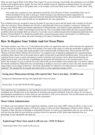 Renewing Your Vehicle Registration Pages