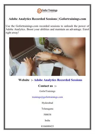 Adobe Analytics Recorded Sessions   Gofortrainings.com