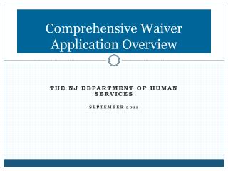 Comprehensive Waiver Application Overview