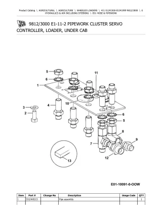 JCB 411 Wheeled Loader Parts Catalogue Manual (Serial Number 01241500-01241999)