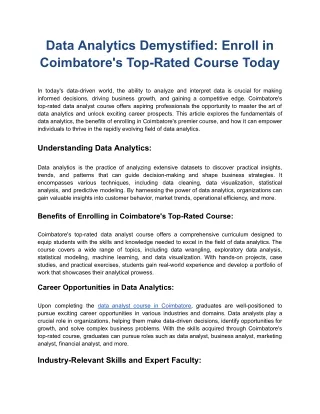 Data Analytics Demystified_ Enroll in Coimbatore's Top-Rated Course Today