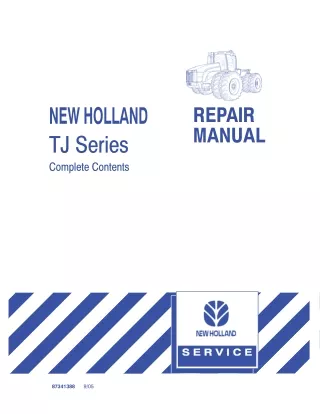 New Holland TJ375 Tractor Service Repair Manual Instant Download