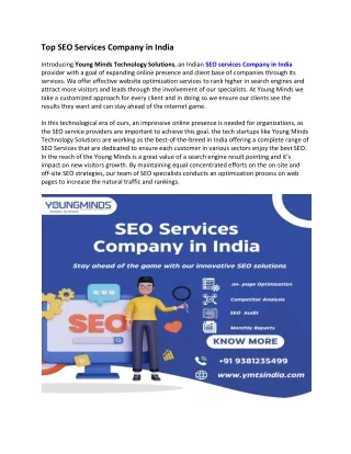 Top SEO Services Company in India