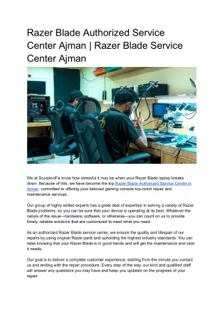 Razer Blade Authorised Service Center Ajman _ Razer Blade Service Center Ajman