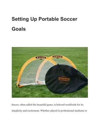 Portable Soccer Goals: Innovation in Sports