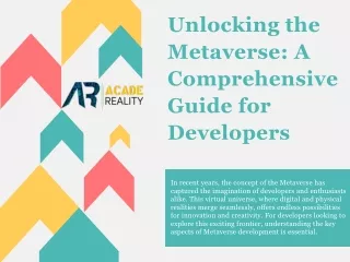 Unlocking the Metaverse: A Comprehensive Guide for Developers