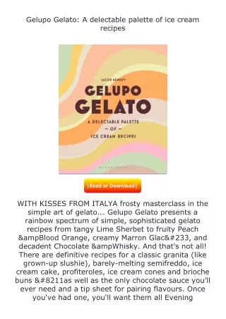 Download❤[READ]✔ Gelupo Gelato: A delectable palette of ice cream recipes