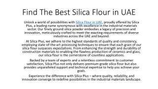Silica Flour in UAE