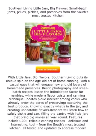 Download⚡ Southern Living Little Jars, Big Flavors: Small-batch jams, jelli