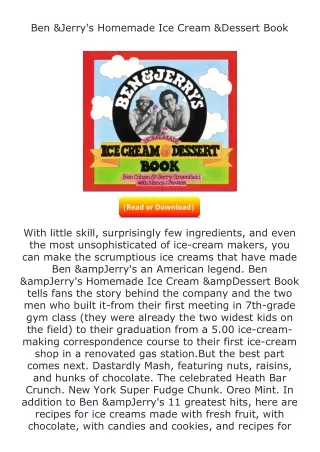 Pdf⚡(read✔online) Ben & Jerry's Homemade Ice Cream & Dessert Book