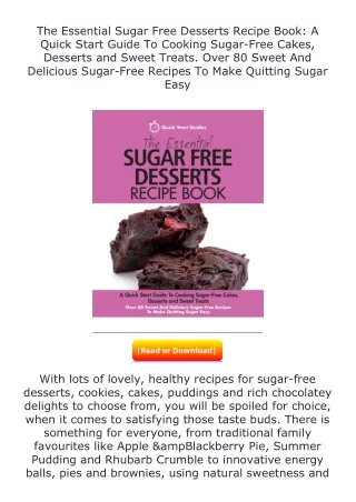 pdf❤(download)⚡ The Essential Sugar Free Desserts Recipe Book: A Quick Star