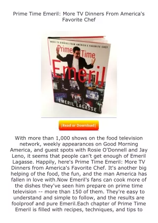 ❤PDF⚡ Prime Time Emeril: More TV Dinners From America's Favorite Chef