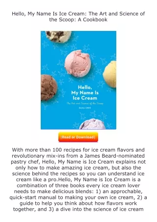 ❤️get (⚡️pdf⚡️) download Hello, My Name Is Ice Cream: The Art and Science o