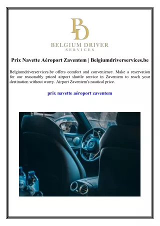 Prix Navette Aéroport Zaventem Belgiumdriverservices.be