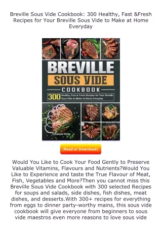 Download❤[READ]✔ Breville Sous Vide Cookbook: 300 Healthy, Fast & Fresh Rec