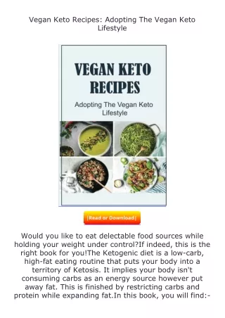 pdf❤(download)⚡ Vegan Keto Recipes: Adopting The Vegan Keto Lifestyle