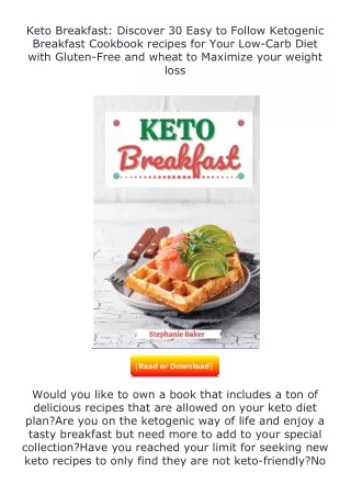 PDF✔Download❤ Keto Breakfast: Discover 30 Easy to Follow Ketogenic Breakfas