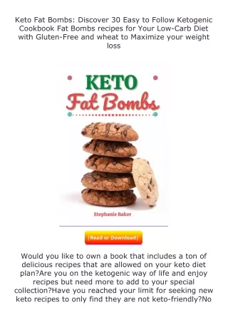 Download⚡PDF❤ Keto Fat Bombs: Discover 30 Easy to Follow Ketogenic Cookbook