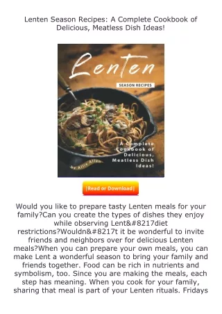 ❤️get (⚡️pdf⚡️) download Lenten Season Recipes: A Complete Cookbook of Deli