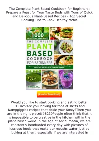 read ❤️(✔️pdf✔️) The Complete Plant Based Cookbook for Beginners: Prepare a