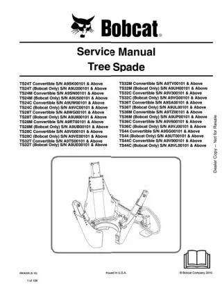 Bobcat TS24C CONVERTIBLE Tree Spade Service Repair Manual Instant Download #2 SN A9UW00101 And Above