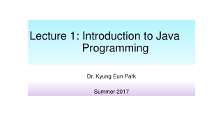 Lecture 1: Introduction to Java Programming