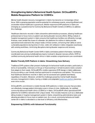 Strengthening Idaho's Behavioral Health System_ DrCloudEHR's Mobile-Responsive Platform for CCBHCs