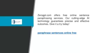 Paraphrase Sentences Online Free  Zerogpt.com