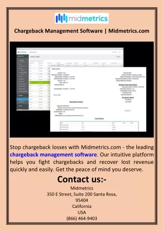 Chargeback Management Software  Midmetrics.com
