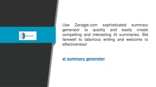 Ai Summary Generator  Zerogpt.com