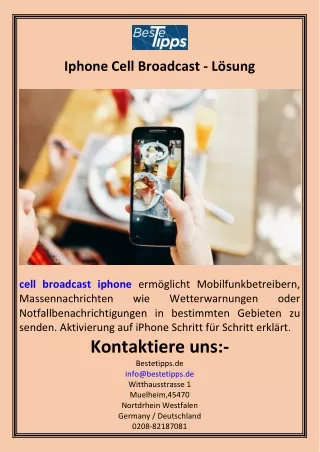 Iphone Cell Broadcast - Lösung