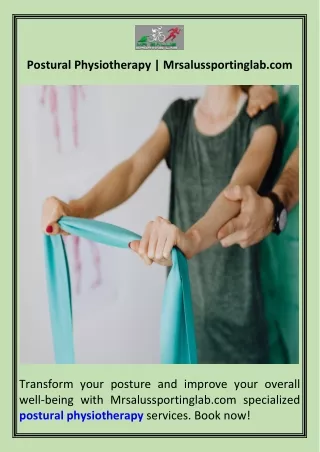 Postural Physiotherapy  Mrsalussportinglab.com