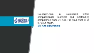 Dr. Klis Bakersfield Ca-obgyn.com