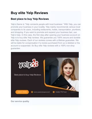 Buy elite Yelp Reviews