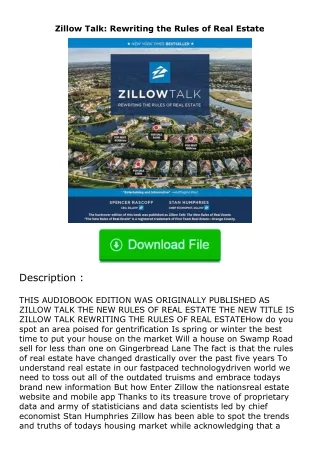 free read (✔️pdf❤️) Zillow Talk: Rewriting the Rules of Real Estate
