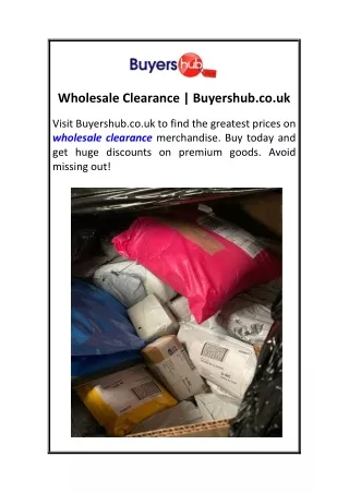 Wholesale Clearance  Buyershub.co.uk