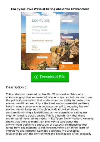 [READ]⚡PDF✔ Eco-Types: Five Ways of Caring About the Environment