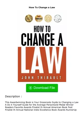 full✔download️⚡(pdf) How To Change a Law