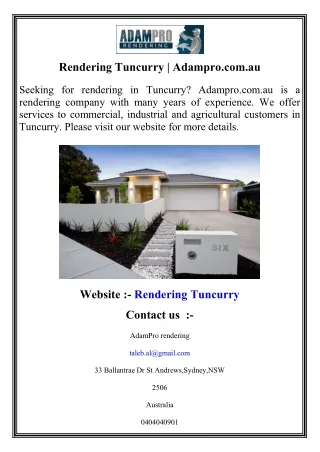 Rendering Tuncurry   Adampro.com.au