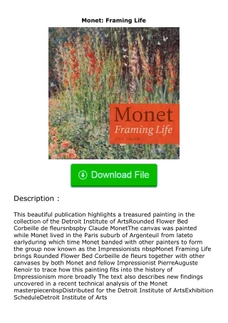 Download❤[READ]✔ Monet: Framing Life