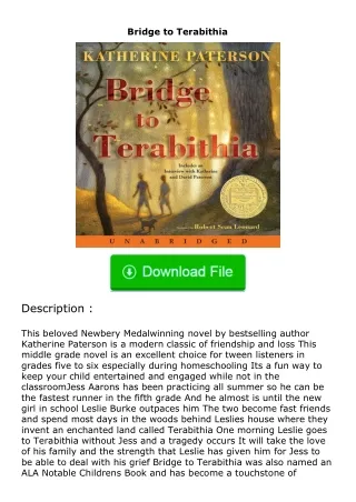free read (✔️pdf❤️) Bridge to Terabithia