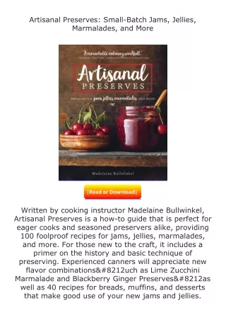 ✔️download⚡️ (pdf) Artisanal Preserves: Small-Batch Jams, Jellies, Marmalad