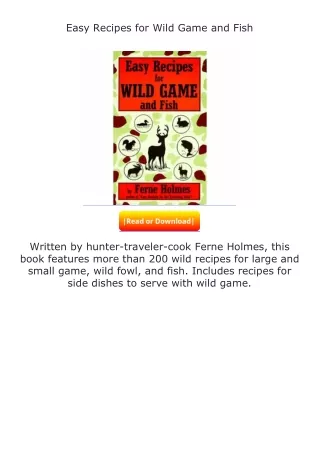 ❤️get (⚡️pdf⚡️) download Easy Recipes for Wild Game and Fish